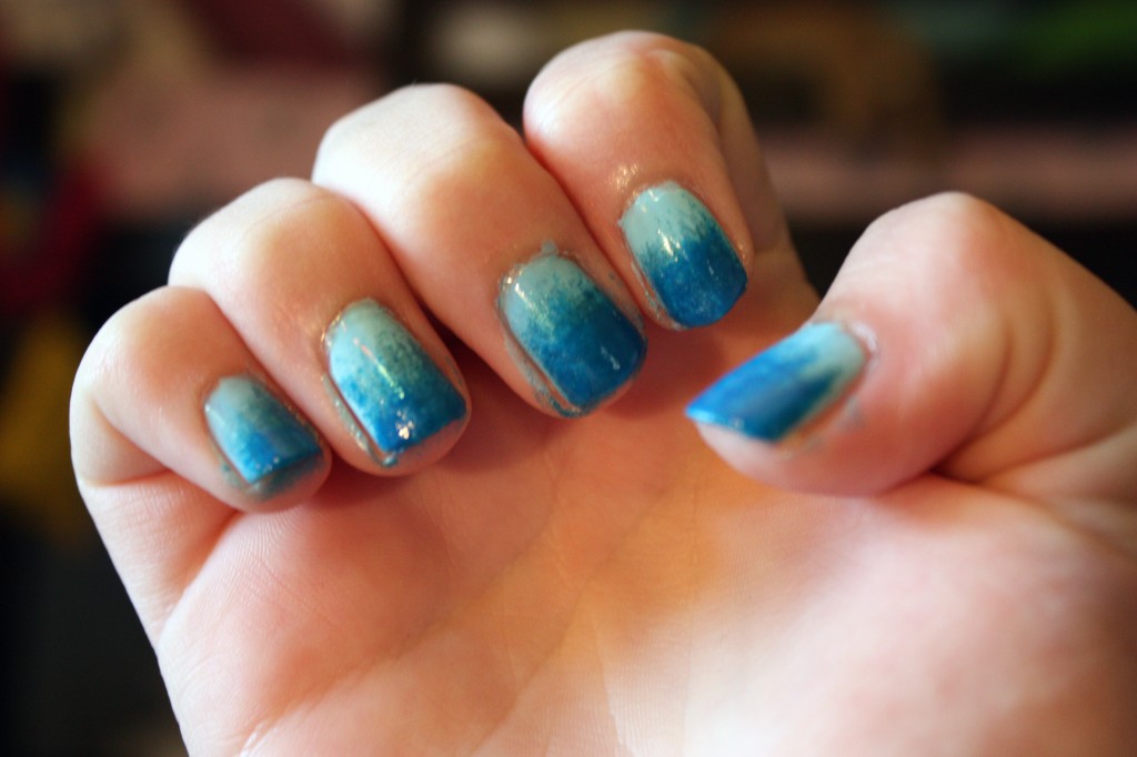 5. Ombre Glitter Nails with Sponge - wide 3