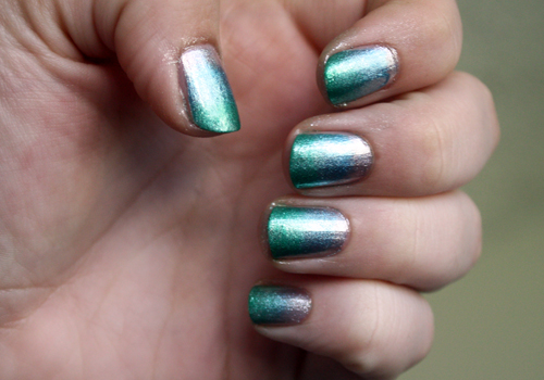 Metallic Sponge Ombre Nail Tutorial (Silver, Blue, and Green)