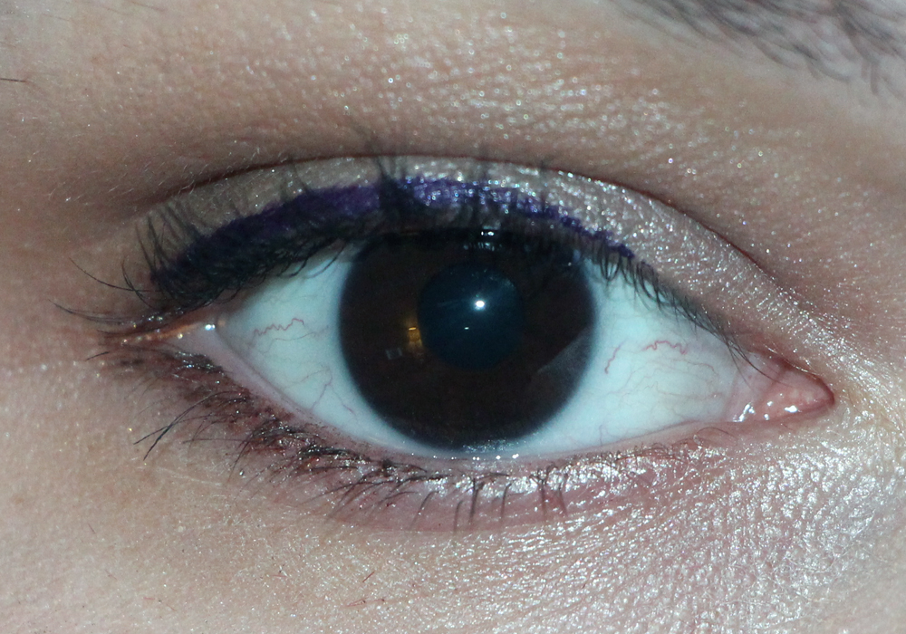 Eyeko Skinny Liquid Eyeliner in Purple Eye Swatch