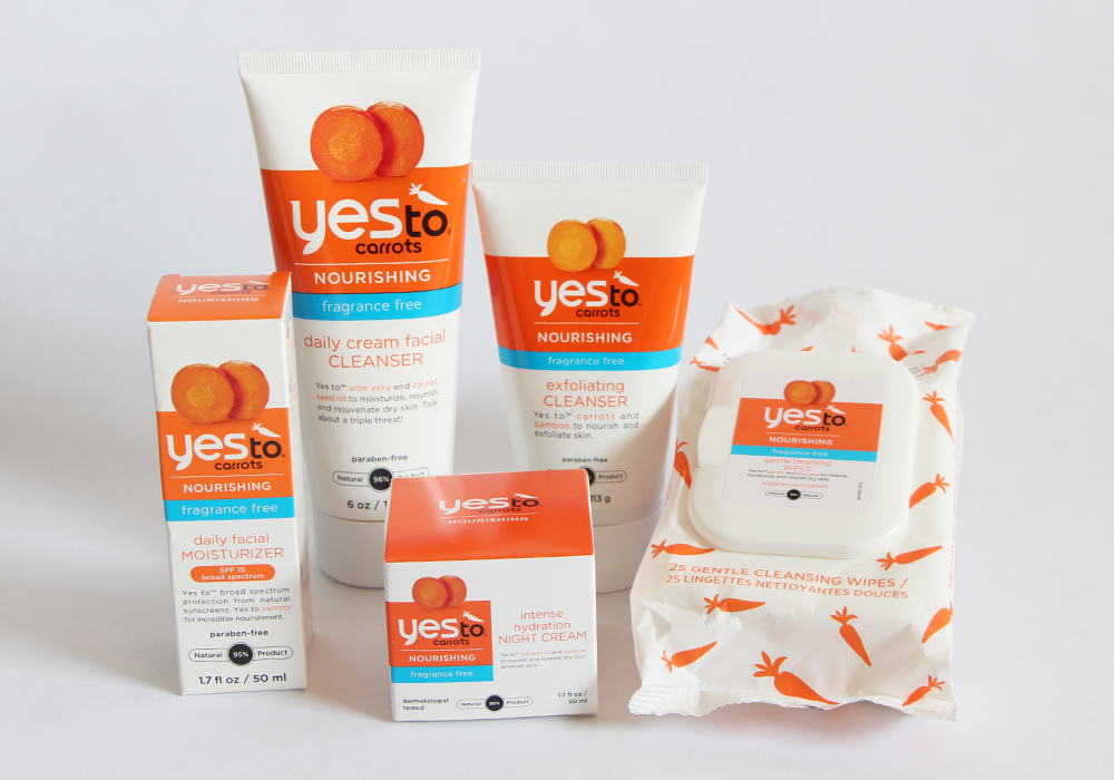 YES To Carrots Fragrance Free Daily Moisturizer, Cream Facial Cleanser, Exfoliating Cleanser, Intense Hydration Night Cream, Towelettes