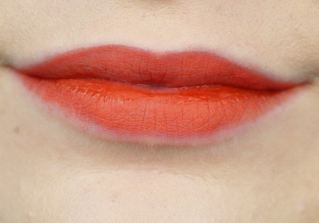 Cailyn Cosmetics Cocoon Lip Stain Tantalizing Orange + Lip Liner Gel Pencil in Bloody Mary Swatch