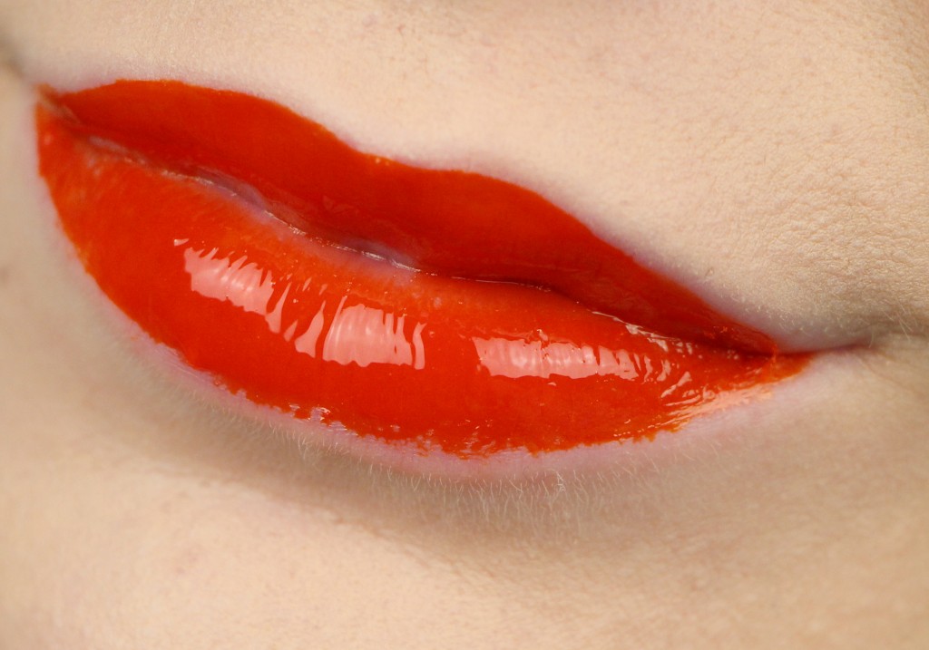 Cailyn Cosmetics Cocoon Lip Stain Tantalizing Orange Step 1 Swatch
