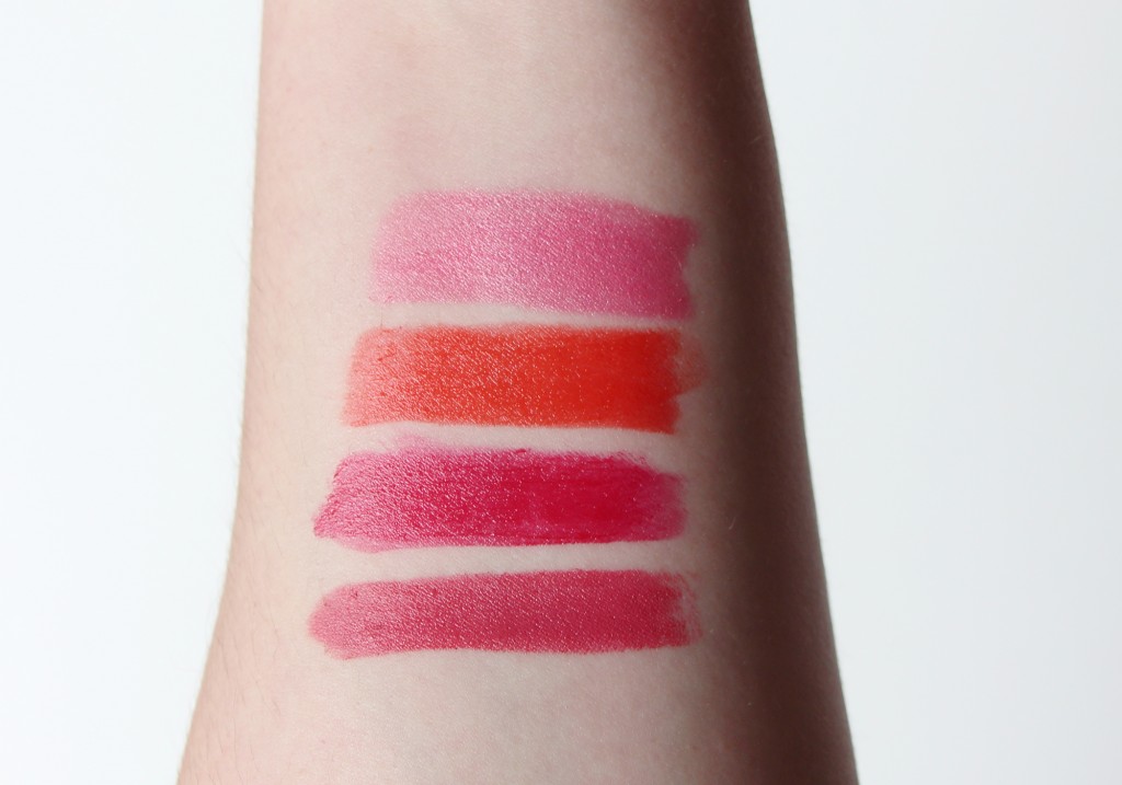 Elizabeth Arden Makeup Beautiful Color Moisturizing Lipstick Review Swatches Pink Pink Marigold Valentine Wild Berry